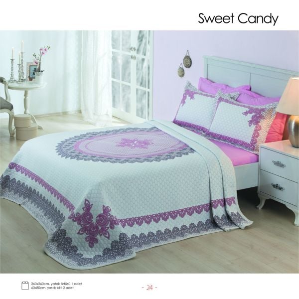 Sweet Candy Çift Kişilik Jakarlı Dokuma Yatak Örtüsü